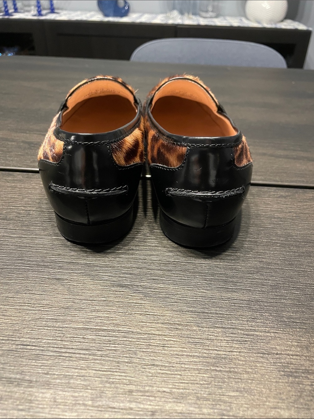 J. Crew Leopard Print Penny Loafers with Black Strap - Picture 4 of 6